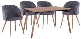 Τραπέζι Με Πολυθρόνες Σετ 5Τμχ 160Χ90cm HM11347.01 Grey 4 Θέσεων Mdf