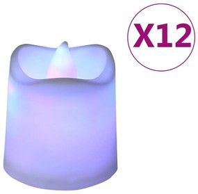 Ρεσώ Χωρίς Φλόγα Ηλεκτρικά LED 12 τεμ. Πολύχρωμα - Λευκό