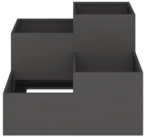 vidaXL Γλάστρα Κήπου Μαύρο 100 x 100 x 60 εκ. Ατσάλι