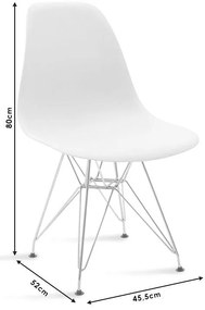 Καρέκλα Adelle PP λευκό-inox πόδι 46x55x81εκ 46x55x81 εκ.