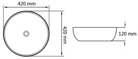 vidaXL Νιπτήρας Στρογγυλός Μαύρος 42x12 εκ. Κεραμικός