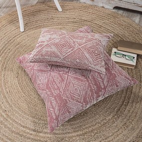 Μαξιλαροθήκη Διακοσμητική Δαπέδου Izola 06 Pink Teoran 65Χ65 Cotton-Polyester