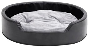 Κρεβάτι Σκύλου Μαύρο/Γκρι 79 x 70 x 19 εκ. Βελουτέ/Συνθ. Δέρμα - Μαύρο