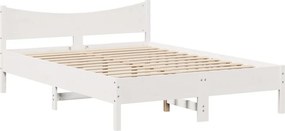 vidaXL Σκελετός Κρεβ. Χωρίς Στρώμα Λευκό 140x200 εκ Μασίφ Πεύκο
