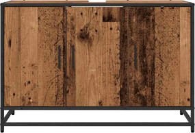 vidaXL Ντουλάπι Μπάνιου Παλιό Ξύλο 90 x 33 x 60 εκ. Επεξεργασμένο ξύλο