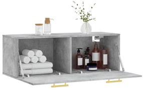 vidaXL Ντουλάπι Τοίχου Γκρι Σκυρ. 100x36,5x35 εκ. Επεξεργασμένο Ξύλο