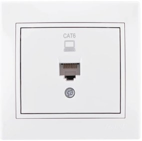 Lezard Πρίζα RJ45 1X8P με 1 Έξοδο Cat 6 Λευκό Mira (Πλήρης) 701.0202140