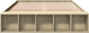 vidaXL Πλαίσιο Κρεβατιού Sonoma Δρυς 135x190 εκ. Επεξεργασμένο Ξύλο