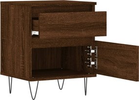 vidaXL Κομοδίνα 2 τεμ. Καφέ Δρυς 40 x 35 x 50 εκ. από Επεξεργ. Ξύλο