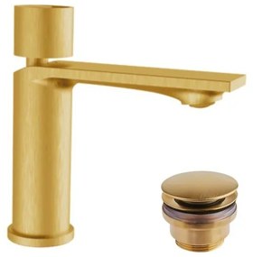 Armando Vicario Halo Gold Brushed Βαλβίδα νιπτήρος+Νιπτήρος με βαλβίδα