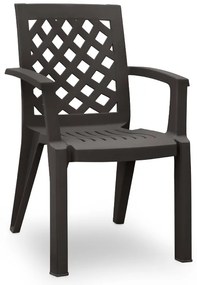 Πολυθρόνα πολυπροπυλενίου Kira Megapap χρώμα καφέ 58x52x87εκ.