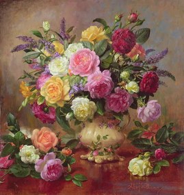 Williams, Albert - Εκτύπωση έργου τέχνης Roses from a Victorian Garden, (40 x 40 cm)
