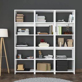 ΒΙΒΛΙΟΘΗΚΗ RABUKU PAKOWORLD ΣΕ ΛΕΥΚΗ ΑΠΟΧΡΩΣΗ 146X22X160ΕΚ