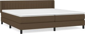 vidaXL Κρεβάτι Boxspring με Στρώμα Σκούρο Καφέ 200x200 εκ. Υφασμάτινο