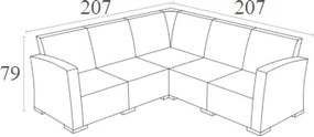 Γωνία Monaco Brown 207Χ207Χ79Εκ. Πολυπροπυλενίου