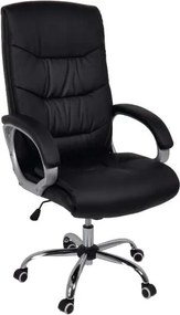 BF6400 Πολυθρόνα Διευθυντή Μέταλλο Χρώμιο, PU Μαύρο   1τμχ