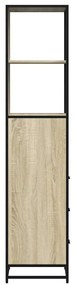 vidaXL Ντουλάπι μπάνιου Sonoma Oak 35x37,5x166 cm Κατασκευασμένο ξύλο