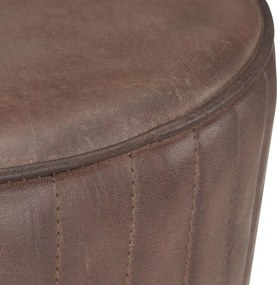 vidaXL Σκαμπό Μπαρ Αντικέ Καφέ από Γνήσιο Δέρμα