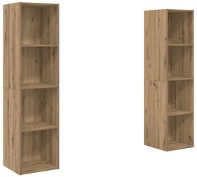 vidaXL Ντουλάπι TV 2 pcs Καφέ 37 x 37 x 142.5 εκ Επεξεργασμένο ξύλο