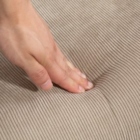 HOMCOM Πολυθρόνα με υποπόδιο, πολυθρόνα σε υφή κοτλέ, πολυθρόνα με ξύλινα πόδια, για σαλόνι, ανοιχτό καφέ