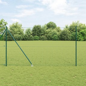 vidaXL Euro Fence με 7 στήλες Σπυρίδων 1.6x10 μ Γαλβανισμένος Χάλυβας Πράσινος