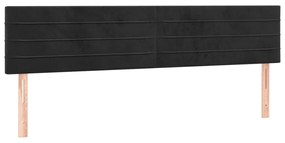 Κρεβάτι Boxspring με Στρώμα &amp; LED Μαύρο 120x190 εκ. Βελούδινο - Μαύρο
