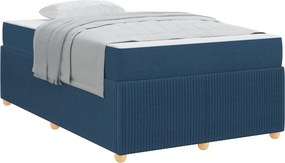 vidaXL Σκελετός Κρεβατιού με στρώμα Μπλε 120 x 190 cm ύφασμα