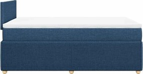 vidaXL Κρεβάτι Boxspring με Στρώμα Μπλε 120x200 εκ. Υφασμάτινο