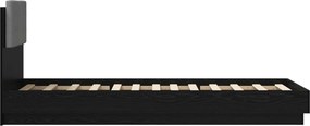 vidaXL Κρεβάτι με Κεφαλάρι Μαύρη Δρυς 80 x 200 cm Επεξεργασμένο Ξύλο
