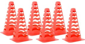 vidaXL Κώνοι ποδοσφαίρου 6 τμχ στοιβαζόμενοι πορτοκαλί 13x13x22,5 εκ.