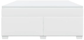 vidaXL Κρεβάτι Boxspring με Στρώμα Λευκό 180x200 εκ. Συνθετικό Δέρμα