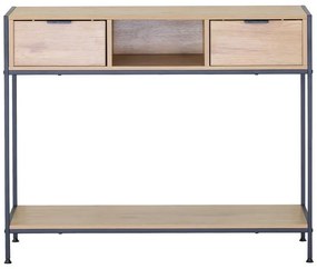 Κονσόλα Regando σε oak απόχρωση με μαύρο μέταλλο 100x35x80εκ 100x35x80 εκ.
