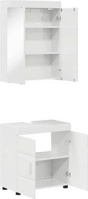 vidaXL Σετ Επίπλων Μπάνιου TULUM 2 pcs Υψηλής γυαλάδας λευκό