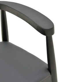 Καρέκλα - Πολυθρόνα Joube rubberwood σε μαύρο με μαύρο pu μαξιλάρι 59x48x73εκ 2αδα 59x48x73 εκ.