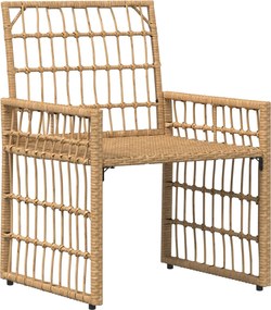 vidaXL Σετ Εξωτερικών Επίπλων 3 pcs Φυσικό και Κρέμα Λευκό