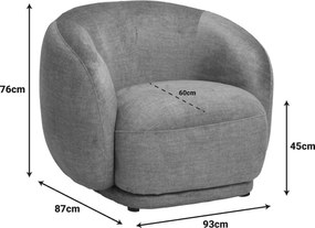 Πολυθρόνα Freya pakoworld ύφασμα σε μελί απόχρωση 93x87x76εκ