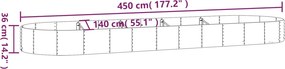 vidaXL Ζαρντινιέρα Ασημί 450x140x36 εκ. Γαλβανισμένος χάλυβας