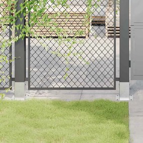 vidaXL Βάσεις στύλων τετράγωνες 4 τεμάχια Ασημί Γαλβανισμένος χάλυβας
