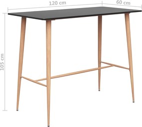 vidaXL Τραπέζι Μπαρ Μαύρο 120 x 60 x 105 εκ.