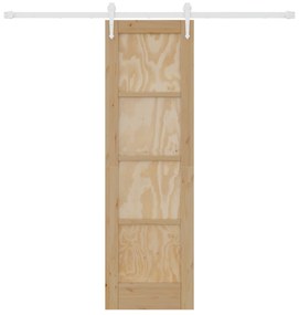 vidaXL Συρόμενη Πόρτα με Σετ Εξαρτημάτων 61x198.5 cm Στέρεο Ξύλο Πεύκο