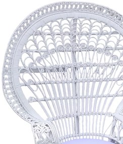 Πολυθρόνα Dorothy Inart με λευκό μαξιλάρι-λευκό rattan 115x57x150εκ