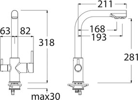 Eurorama Filter Tap 13534 Black Matt - Μπαταρία Κουζίνας Φίλτρου