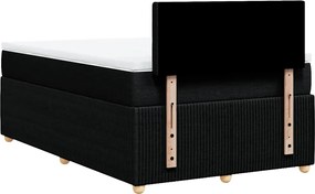vidaXL Κρεβάτι Boxspring με Στρώμα Μαύρο 120x190 εκ. Υφασμάτινο
