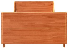 Σκελετός Κρεβ. Χωρίς Στρώμα Καφέ Κεριού 90x190 εκ Μασίφ Πεύκο - Καφέ