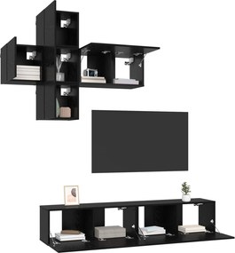 vidaXL Σετ επίπλου τηλεόρασης Επιτοίχιο 3 pcs Επεξεργασμένο Ξύλο