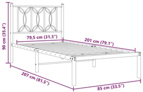 ΠΛΑΙΣΙΟ ΚΡΕΒΑΤΙΟΥ ΜΕ ΚΕΦΑΛΑΡΙ ΛΕΥΚΟ 80 X 200 ΕΚ. ΜΕΤΑΛΛΙΚΟ 376168