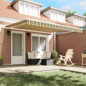 vidaXL Ανασυρόμενη Τέντα Πράσινη και Κίτρινη 400x300 εκ.