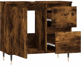 vidaXL Ντουλάπι Μπάνιου Καπνιστή Δρυς 65x33x60 εκ. Επεξεργασμένο Ξύλο