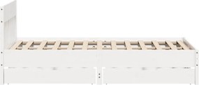 vidaXL Σκελετός Κρεβ. Χωρίς Στρώμα Λευκό 140x200 εκ Μασίφ Πεύκο