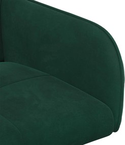 vidaXL Καρέκλες φαγητού 2 pcs Βελούδο Σκούρο Πράσινο